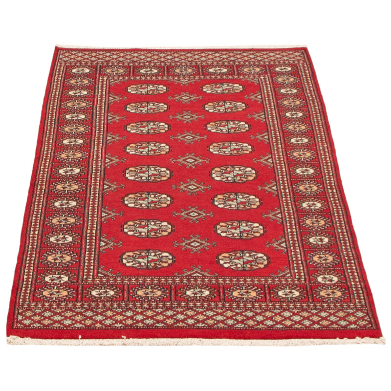 Tapis rouge foncé Malci Peshawar Bokhara 3 pi 1 po x 4 pi 11 po