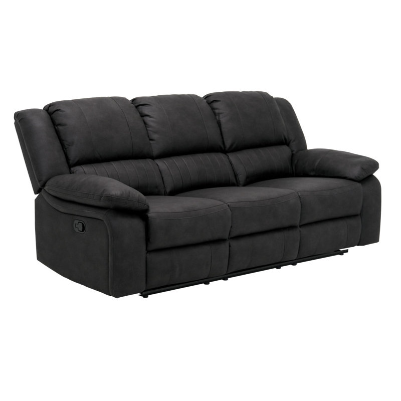 Boneless Black Reclining Sofa