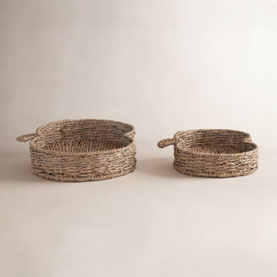 Hand-Woven Seagrass Pumpkin-Shaped Trays