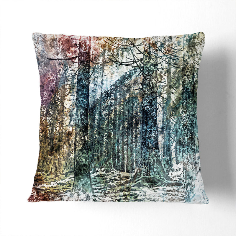 Floral Square Cushion, 40cm H x 40cm W x 15cm D