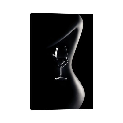 Nude Woman Red Wine 3 by Johan Swanepoel - Print on Canvas