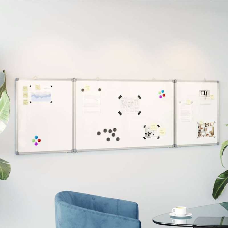  Magnetic Whiteboard Foldable 1.7 Cm Aluminium, 160 cm x 50cm x 1.7cm