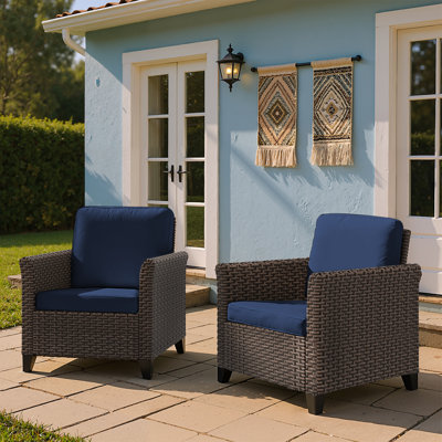 Patio Chair With Cushions (set Of 2)