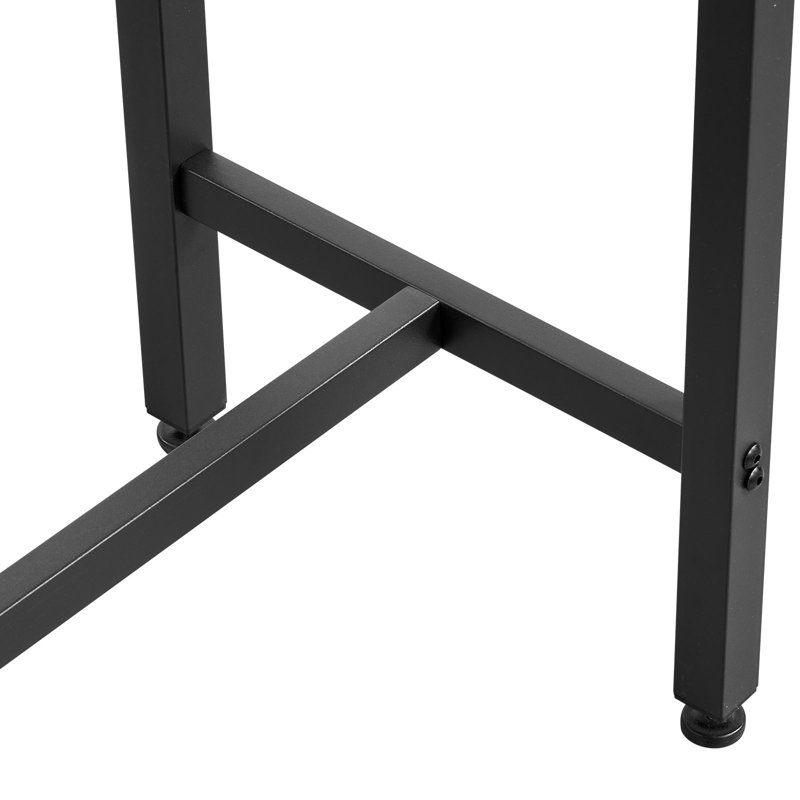 Table de bar, ensemble de tables de bar 3 pièces 47 po, tables de bar et ensemble de chaises à bords arrondis, table de pub rectangulaire avec deux tabourets pour bureau, coin déjeuner, mini-bar, brun rustique, noir