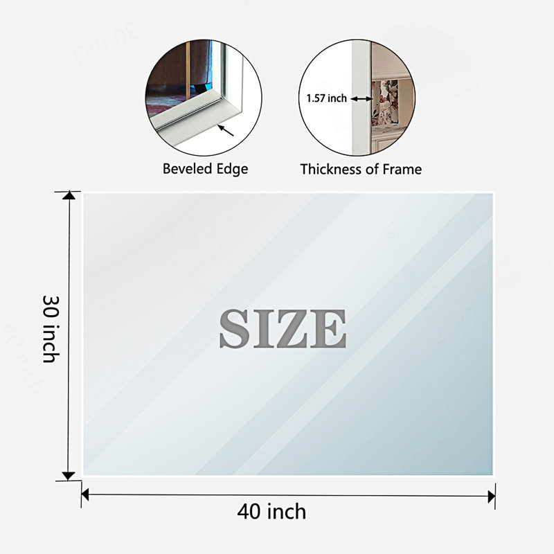 Miroir de salle de bain mural 40x30inch
