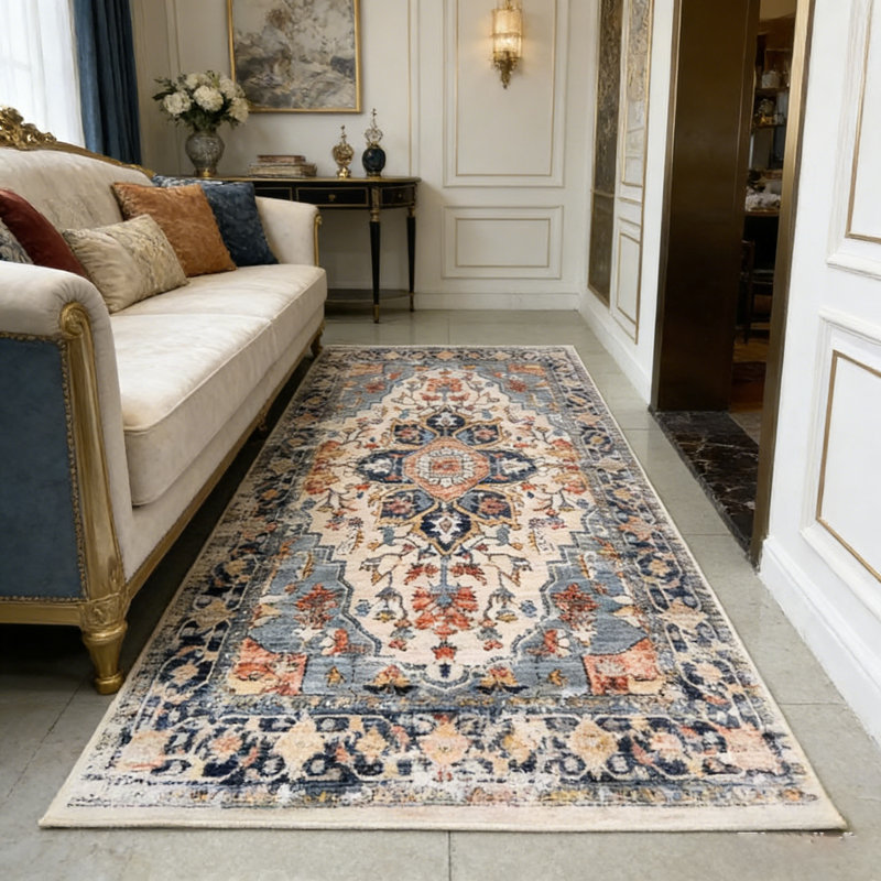 Tapis de couloir en faux cachemire Boho