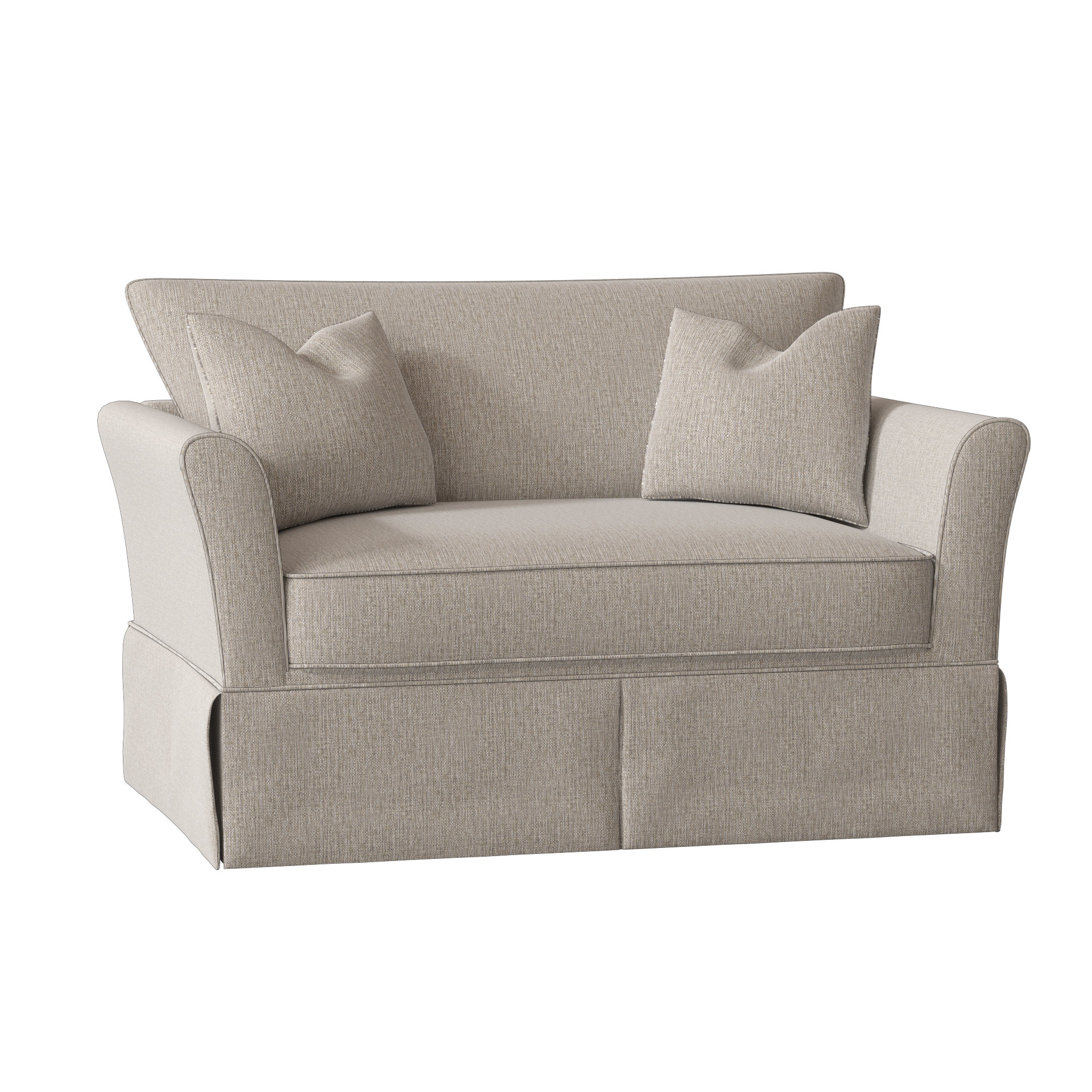 Shelby Upholstered Chair And A Half, Drusky Linen Sustain® Basketweave