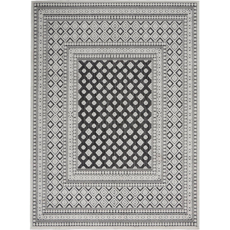 Tapis gris moderne Romelia, Rectangle 4 pi x 6 pi