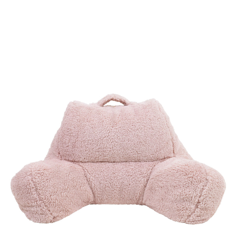 Kids Kingston Faux Fur Classic Bean Bag and Reading Pillow Set, Pink