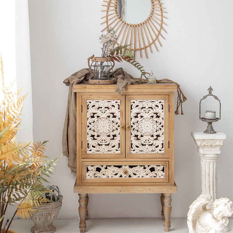 Brown Solid Wood Shoe Cabinet