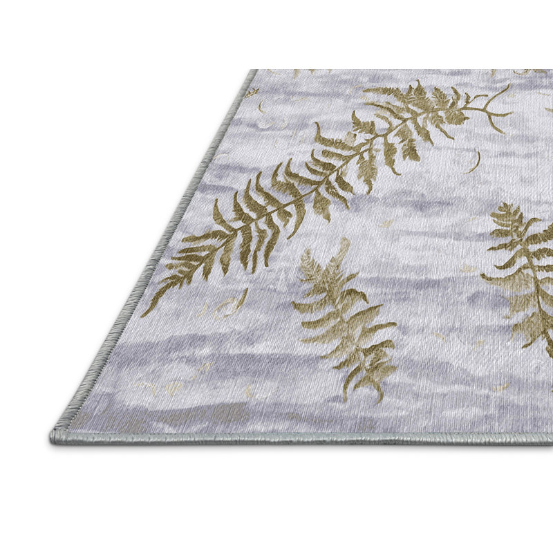 Machine Washable Blue Area Rug, Rectangle 3' x 5'
