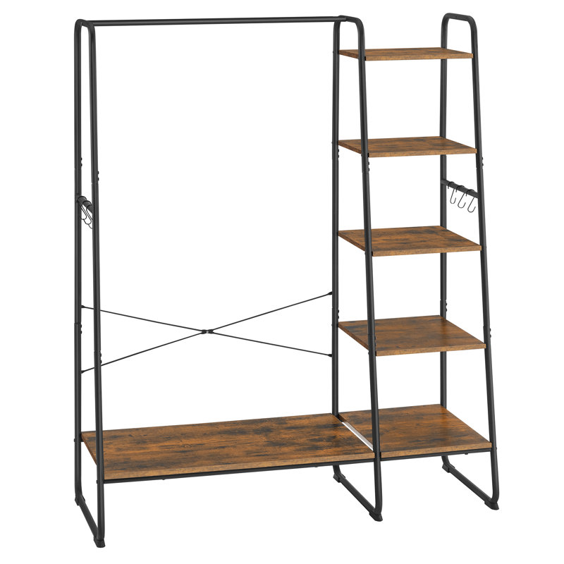 Manufactured Wood Freestanding Drying Rack, Rustic Brown/Black