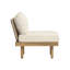Chaise d'extérieur sans accoudoirs en bois d'acacia avec dossier en corde et coussin résistant aux intempéries