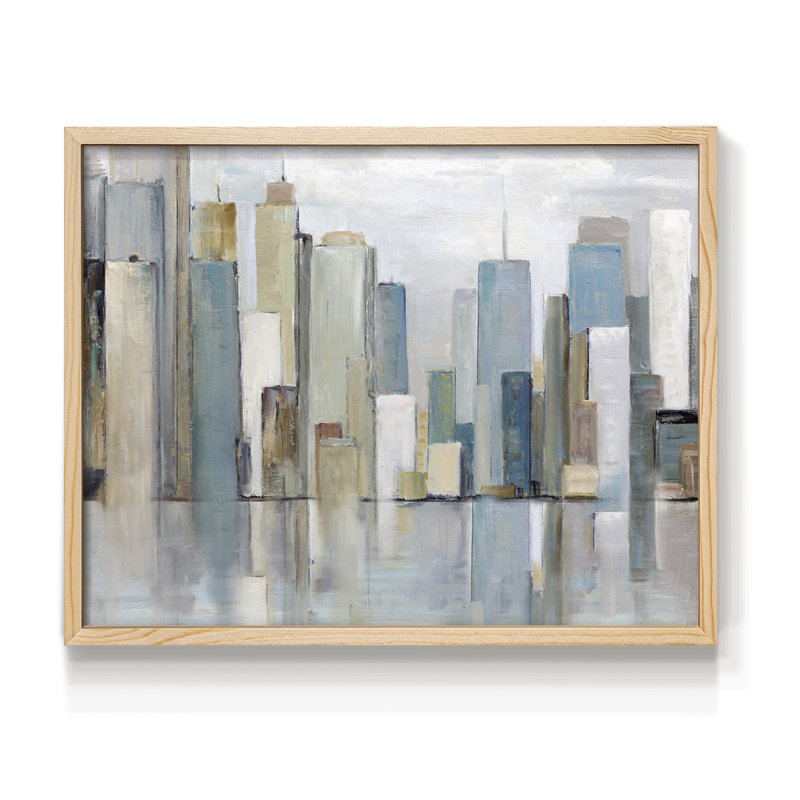 City Reflections -Framed Print - Restickable, 8" H x 10" W, Natural