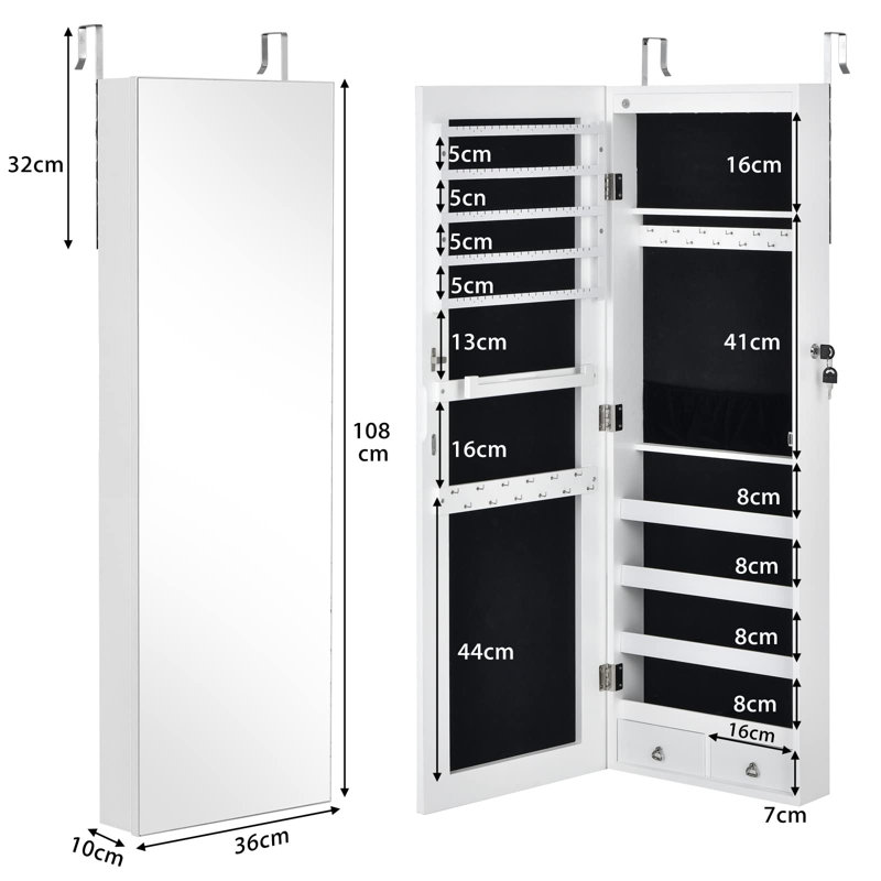 Nadabb Jewelry Armoire, White
