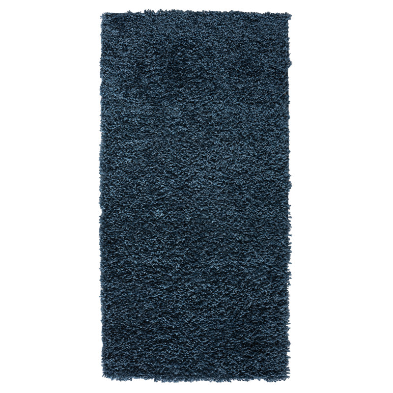 Shaggy Lush Dark Blue Rug, Rectangle 70 x 140cm