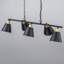 Luminaire suspendu 5 lumières pour îlot de cuisine, lustre linéaire noir mat et doré de 35,4 po avec abat-jour en métal martelé réglable, luminaire de salle à manger de style maison de campagne moderne, homologué ETL