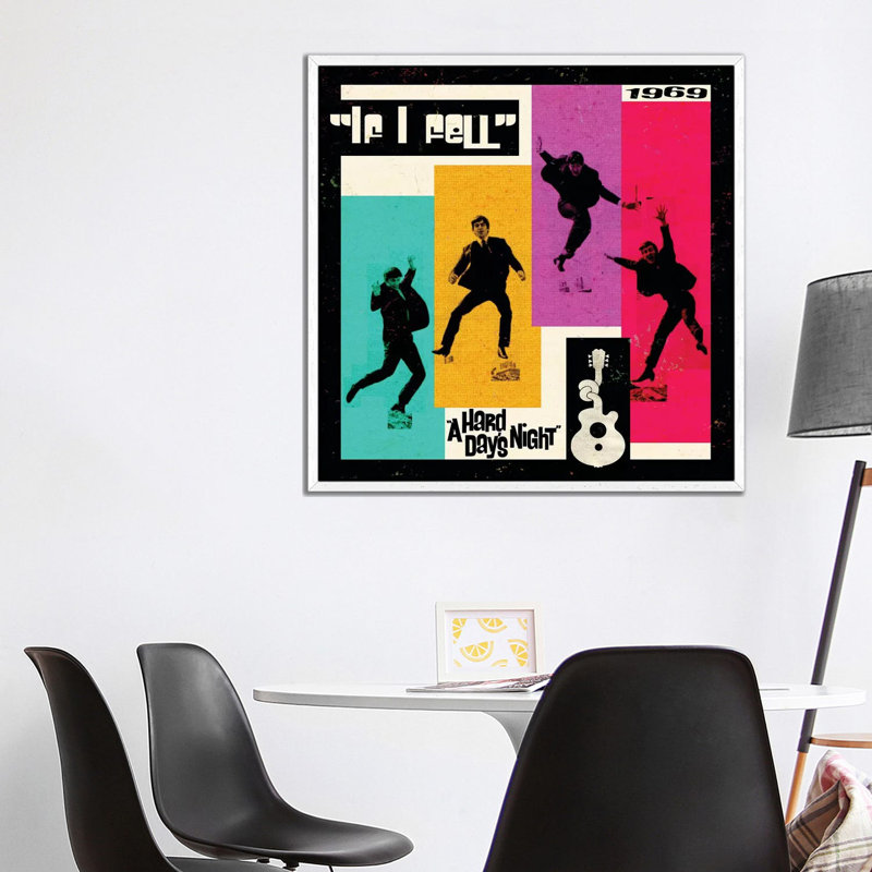 A Hard Day's Night II by Radio Days - Print on Canvas, White Framed, 93.98 cm H x 93.98 cm W