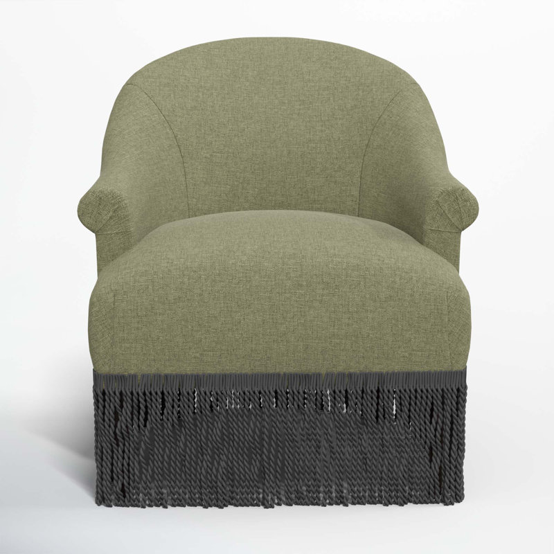 Callie Upholstered Wingback Chair, Black, Zuma Laurel Textured Linen