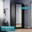 472.44*203.2*203.2CM Modern Corner Wardrobe with High Gloss UV Doors and Mirror,Solid Wood Style-1949855157