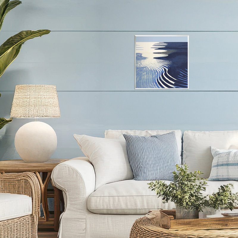 Plaque murale abstraite ondulations de cobalt, design par Walker Noble