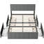 Grand lit plateforme tapissier avec rangement Haryad