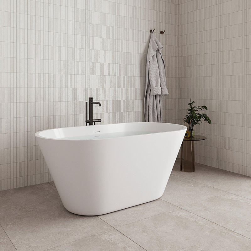 Baignoire autoportante 54 "avec drain interne Streamline, Bronze brossé