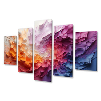  «Colorful White Rainbow Spiral I - Rainbow Multipanel Wall Art Canvas