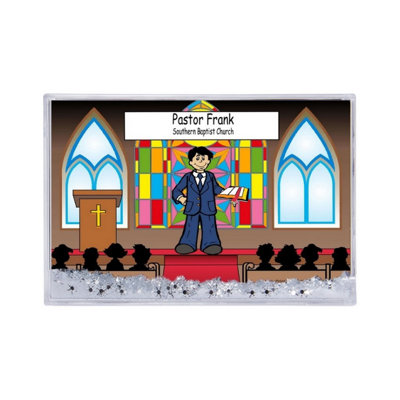 Personalized Pastor Male MINI Snow Globe Frame Gift