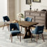 Chaise d'appoint rembourrée en velours avec pieds en bois Modern