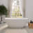59'' X 30'' Freestanding Soaking Solid Surface Bathtub In White