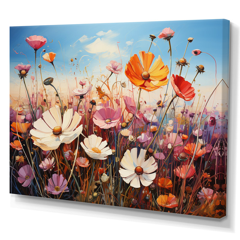 Wildflowers Blooming Meadow, reproduction d'art sur toile, H 16 po x l 32 po, Toile tendue