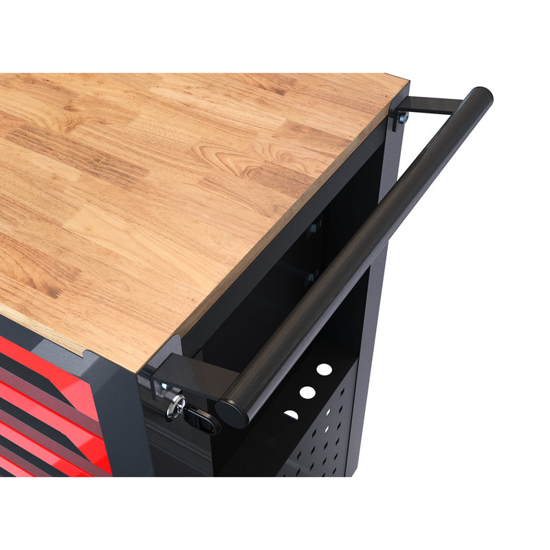 4 Drawer Metal Tool Cart With Adjustable Shelf And Wheels - Enormous Garage Storage Solution Drawers Broad Workshop Option