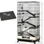 Enclos pour petits animaux avec roulettes portatives - Rouille à 6 cages - Métal pour animaux domestiques Gerbille facile à nettoyer