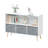 Modern Multi-Functional Bookshelf with Three-Compartment Cloth Drawers, Ideal for Organized and Stylish Home Storage.-1988409270
