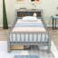 Lit simple avec tiroirs et tablettes de rangement-262780912