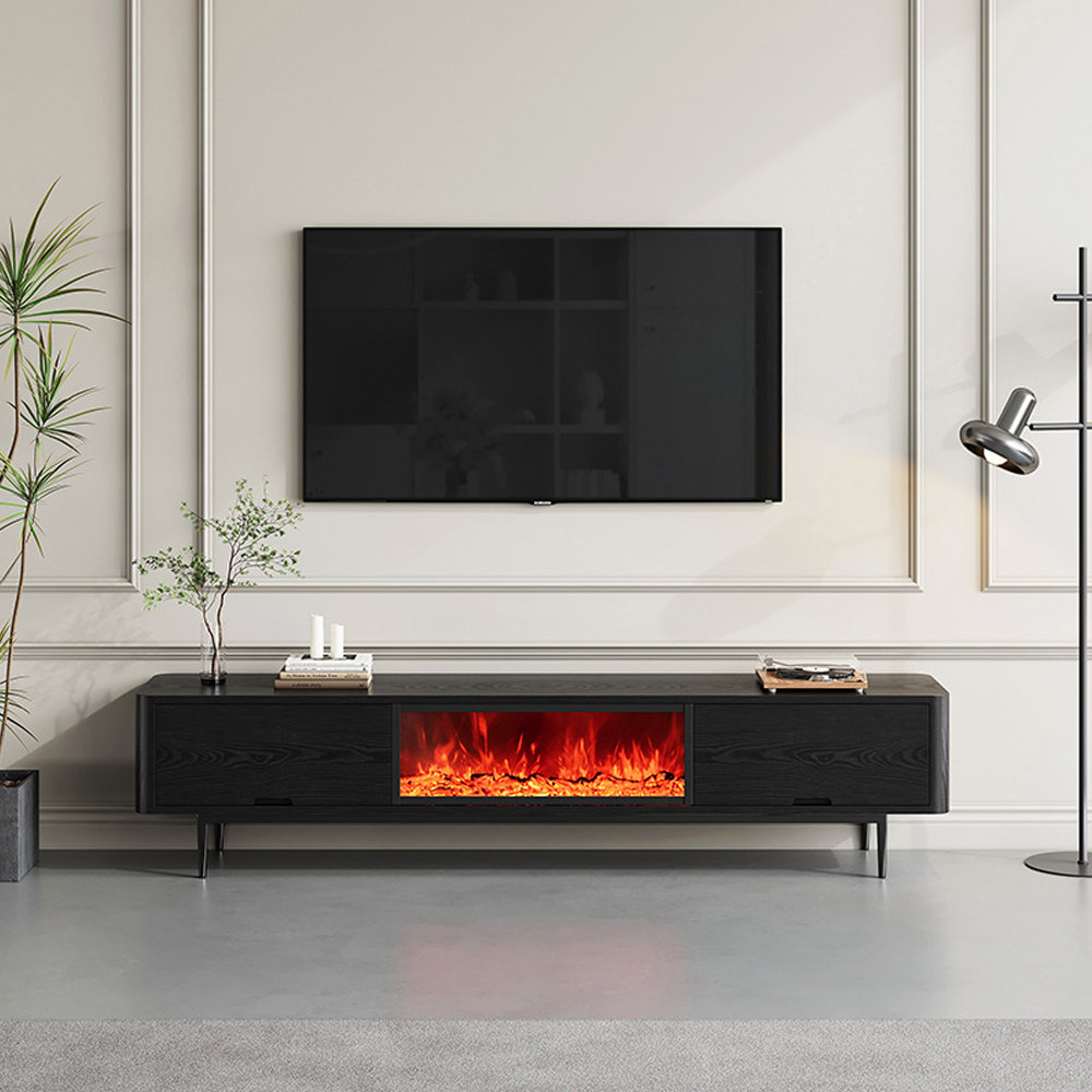 Bkoksety TV cabinet with built-in electronic fireplace - Wayfair Canada