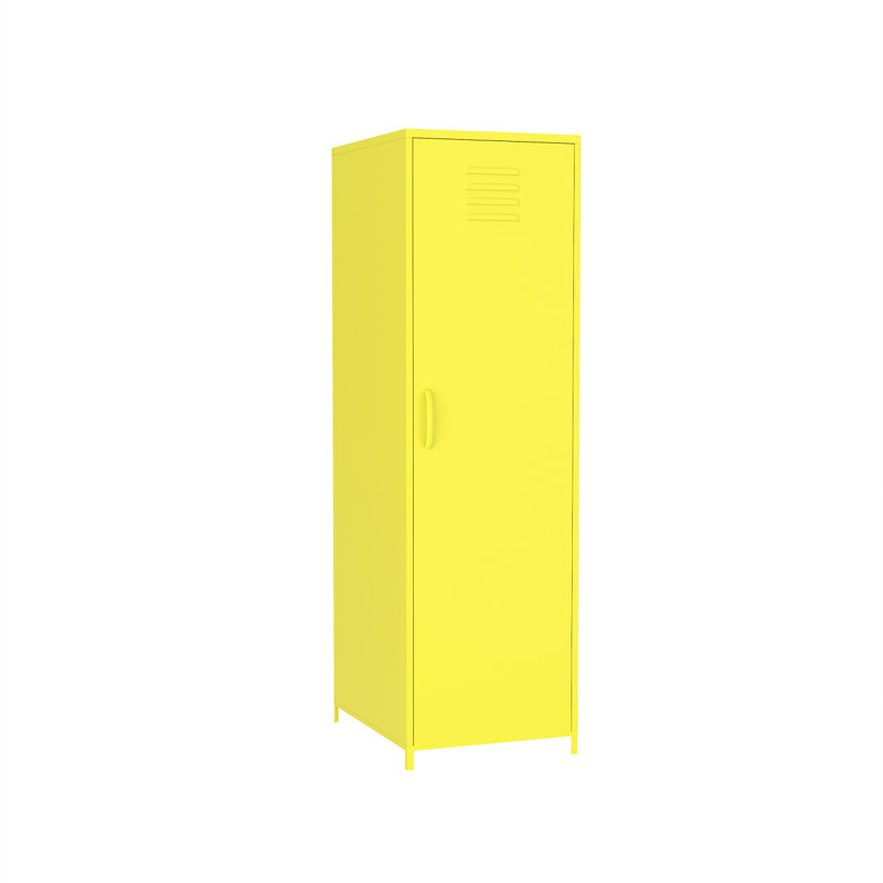 Buffet de rangement à une porte avec armoire de rangement en acier jaune