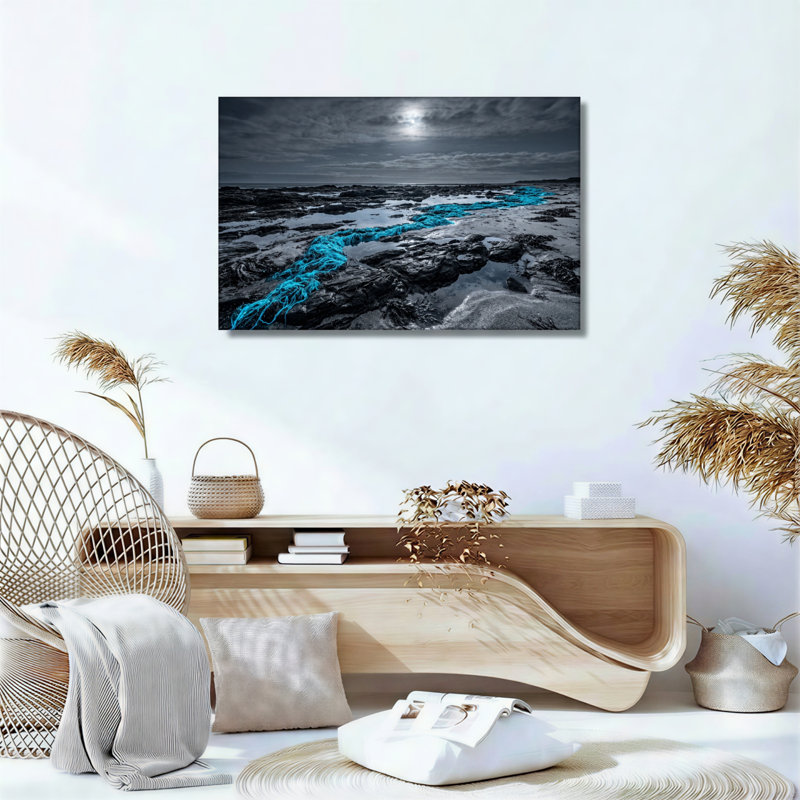 Blue River, reproduction d'art sur toile, ensemble de 1, H 36 po x l 48 po, Toile tendue