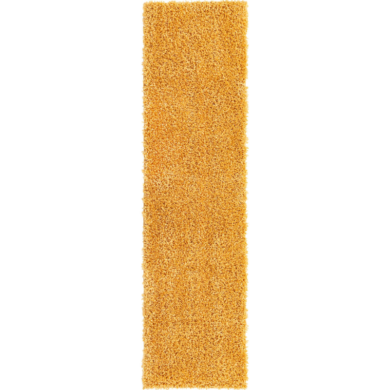 Tapis à poils longs Cliney couleur chameau