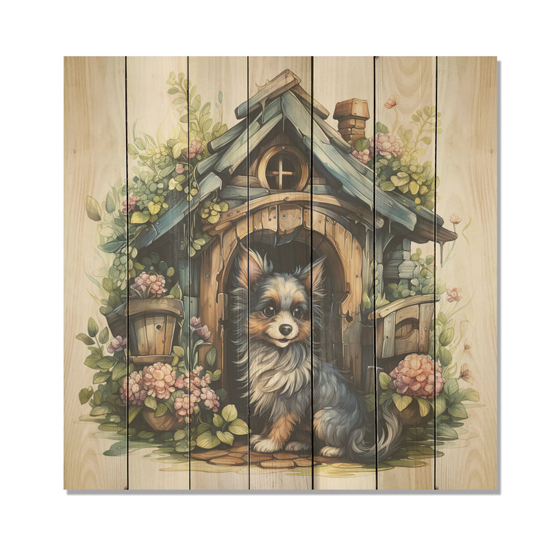 Cozy chien de bouvier australien - impression sur bois, H 36 po x l 36 po