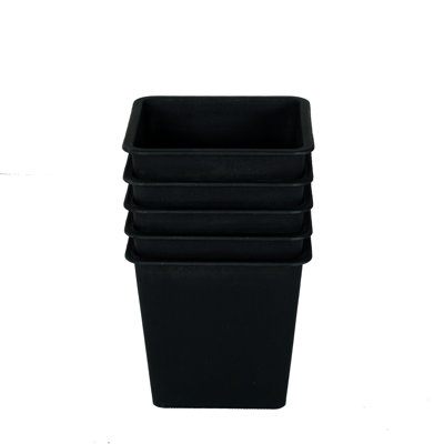 Pots de jardin carrés 5 po - plastique noir avec drainage 5. Convient à la plantation et à d'autres utilisations