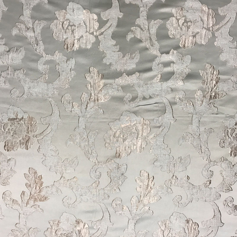 Floral Design on Jacquard | Nora Fabric_NORA, Pewter