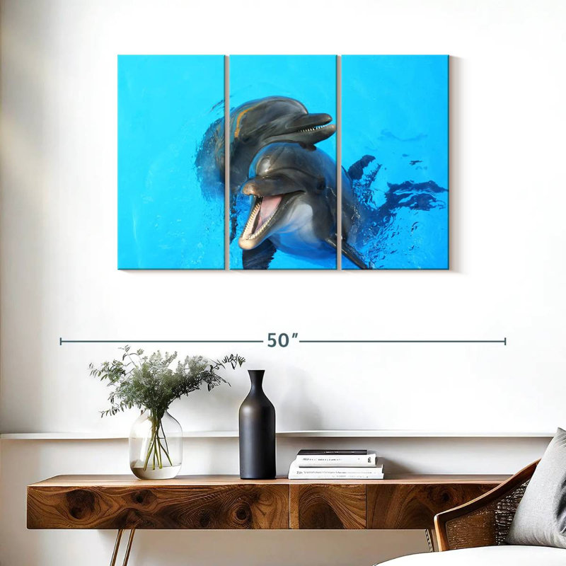 Happy Dolphins, 24" H x 38" W