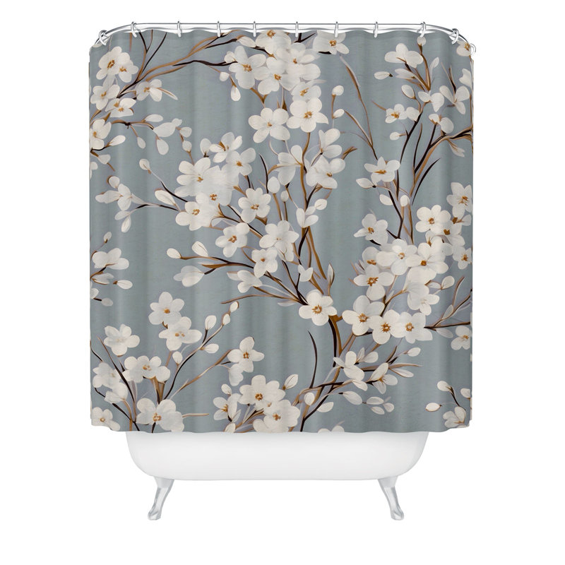 Rideau de douche Ninola Design, Bleu pâle / motif abstrait