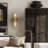 Diamond-patterned Glass Wall Sconce In Brass Finish
