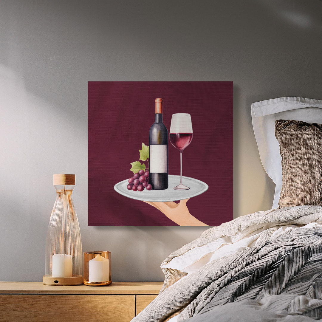 Elegant Wine Bottle Glass Canvas Print