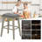 Wood Upholstered Bar Stools (Set of 2)-546628602-546628597