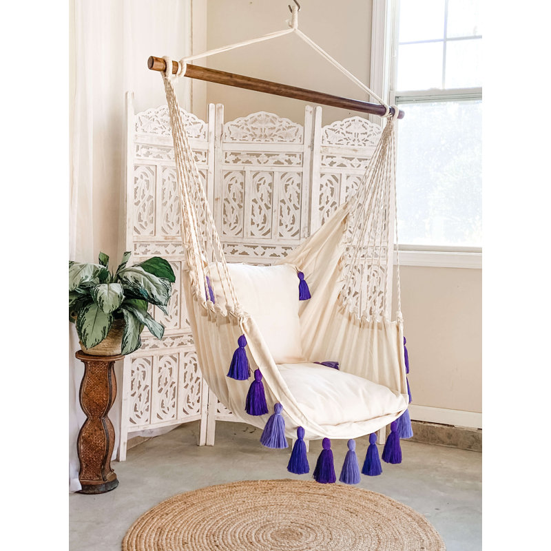 Chaise hamac avec pampilles, Mauve