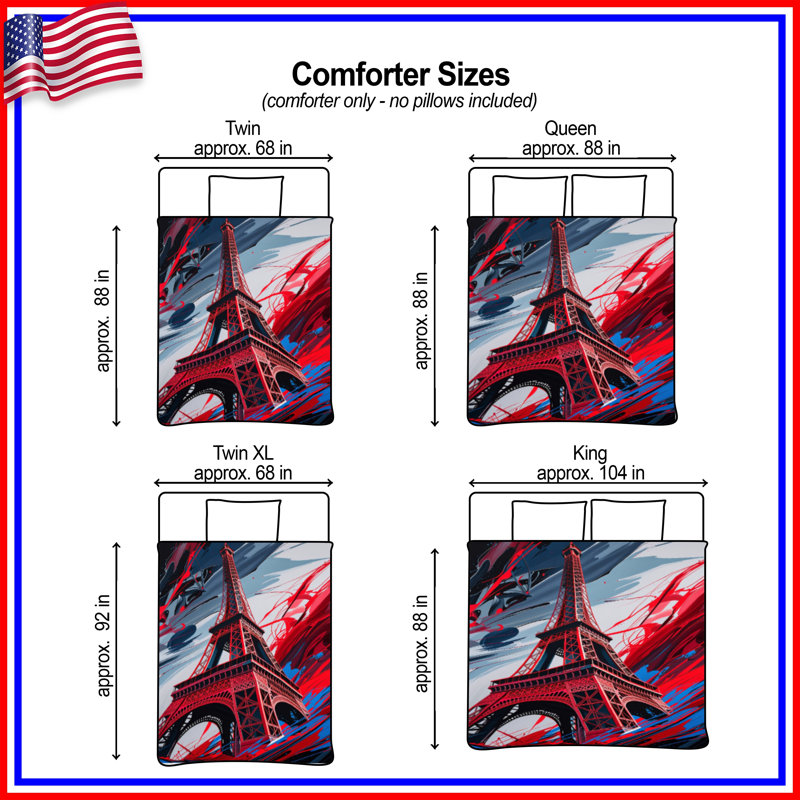 Eiffel Tower Bedding Architecture Comforter Modern, Twin